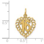 14k 16 in Heart Charm - Image 4