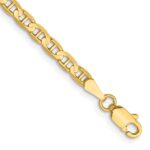 14K 3mm Concave Anchor with Lobster Clasp Chain