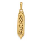 14K and White Rhodium 3-D Mezuzah with Shin Charm - Image 3