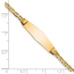 14k Polished Solid Chain/Solid Plate Anchor Link Soft Diamond Shape 24.5x7.5mm Plate ID Bracelet - Image 3
