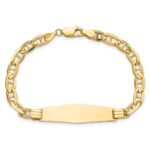 14k Polished Solid Chain/Solid Plate Anchor Link Soft Diamond Shape 33x9.8mm Plate ID Bracelet - Image 4