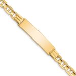14k Polished Solid Chain/Solid Plate Anchor Link 37x10mm Plate ID Bracelet