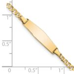 14k Polished Solid Chain/Solid Plate Curb Link Soft Diamond Shape 19.5x5.5mm Plate 6 inch Baby/Child ID Bracelet - Image 3
