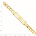 14k Polished Solid Chain/Solid Plate Curb Link 37x8mm Plate 8 inch ID Bracelet - Image 4