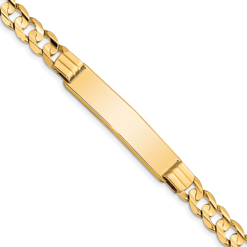 CUR200ID-8.jpg 14k Polished Solid Chain/Solid Plate Curb Link 37x8mm Plate 8 inch ID Bracelet - Image 1