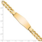 14k Polished Solid Chain/Solid Plate Curb Link Soft Diamond Shape 37.5x12mm Plate 8 inch ID Bracelet - Image 3