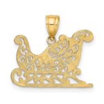 14k Polished Filigree Sleigh Charm - Image 4