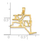 14k Solid I HEART NY New York State Pendant - Image 4