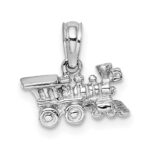 14K White Gold 3-D Miniature Train Charm