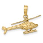 14k 3-D Moveable Rotor Helicopter Pendant - Image 3