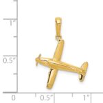 14k 3-D Low-Wing Airplane Pendant - Image 4