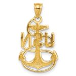 14k United States Navy USN Anchor Pendant - Image 3