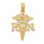 14k Polished R.N. Registered Nurse Pendant