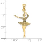 14k Satin Polished Ballerina Charm - Image 3