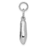 14K White Gold Solid Polished 3-D Moveable Ballet Slippers Charm - Image 2