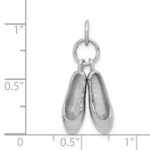 14K White Gold Solid Polished 3-D Moveable Ballet Slippers Charm - Image 4