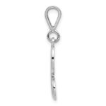 14KW White Gold Solid Polished Script Filigree Letter H Initial Pendant - Image 2