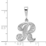 10KW Filigree Initial R Pendant - Image 3