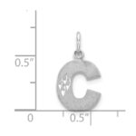 14KW Satin Diamond-cut Letter C Initial Charm - Image 3