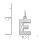 14KW Satin Diamond-cut Letter E Initial Charm - Image 3