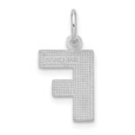 14KW Satin Diamond-cut Letter F Initial Charm - Image 3