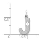 14KW Satin Diamond-cut Letter J Initial Charm - Image 3