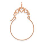 14k Rose Gold Polished 5-Heart Charm Holder Pendant