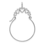 14k White Gold Polished 5-Heart Charm Holder Pendant