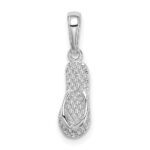 14K White Gold 3-D HAWAII Flip-Flop Pendant