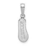 14K White Gold 3-D HAWAII Flip-Flop Pendant - Image 4