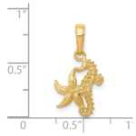 14K Solid Seahorse and Starfish Pendant - Image 3
