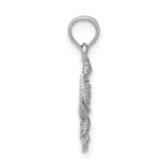 14K White Gold Solid Seahorse and Starfish Pendant - Image 2