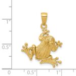 14k Solid Polished 3-D Frog with Moveable Back Legs and Mouth Pendant - Image 4