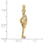 14K Solid Polished 3-D Figure Skater Charm - Image 3