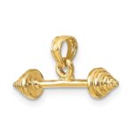 14K Solid Polished 3-D Dumbbell Charm - Image 5