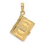 14K 3-D THE TEN COMMANDMENTS Book with Moveable Pages Pendant