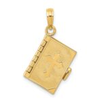 14K 3-D Bible with Lord's Prayer and Moveable Pages Pendant