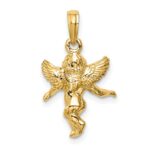 14k  3-D Polished Solid Angel Pendant - Image 3