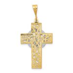 14k Two-tone Claddagh Cross Pendant - Image 4