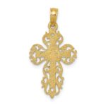 14k Polished Filigree Cross Charm - Image 4