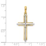 14k Two-tone Fancy Cross Pendant - Image 3