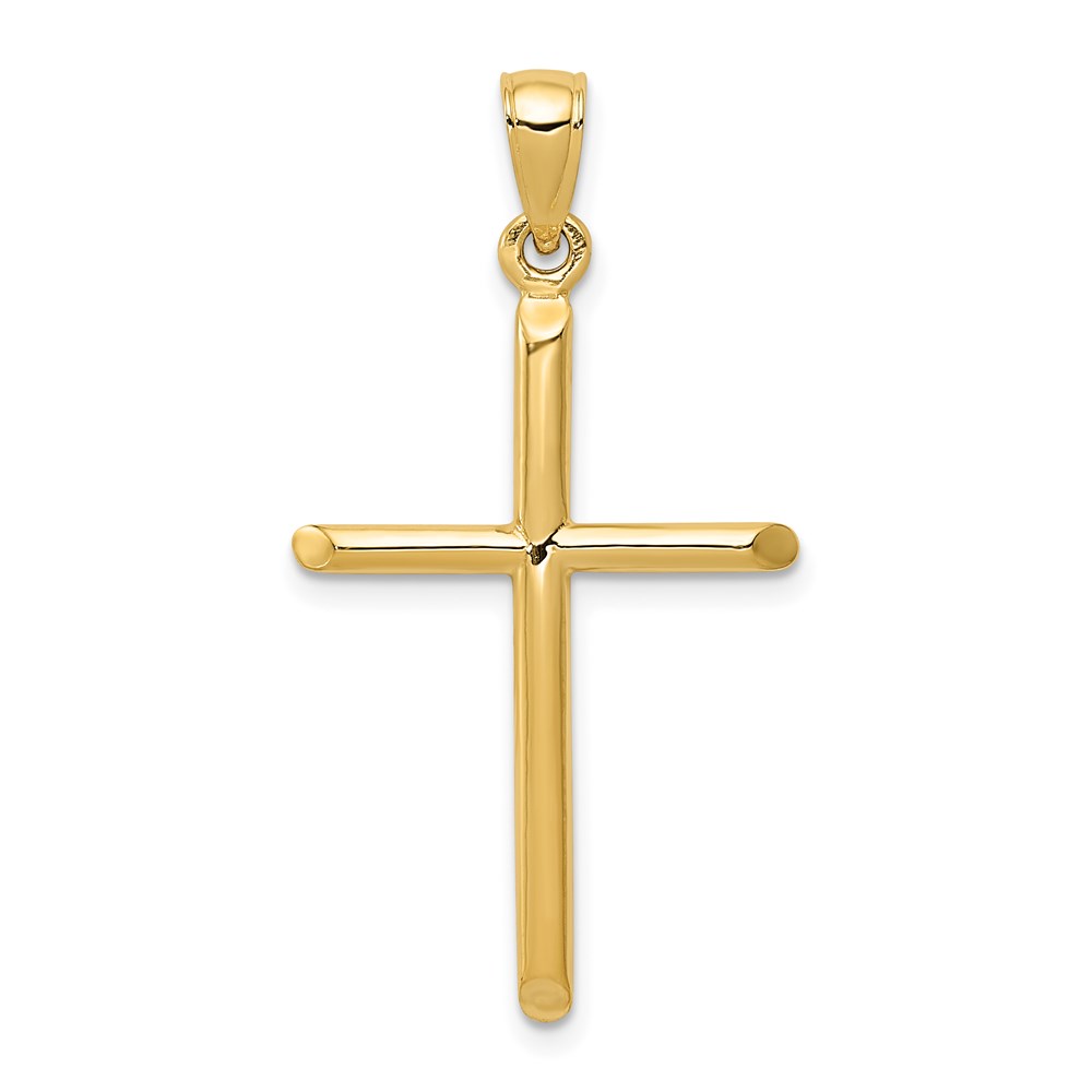 D1660.jpg 14k Polished Tube Cross Pendant - Image 1