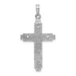14k White Gold Polished Cross Pendant - Image 3
