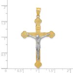 14k Two-tone INRI Crucifix Pendant - Image 3