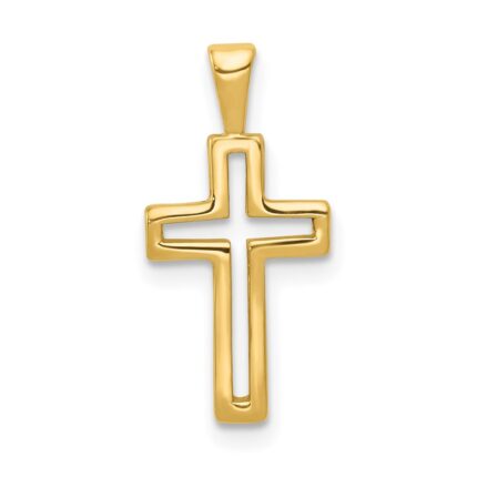 14k Cut-out Cross Charm