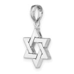 14k White Gold Polished Star of David Pendant - Image 4
