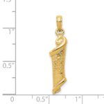 14k Textured Torah Scroll with Star of David Pendant - Image 3