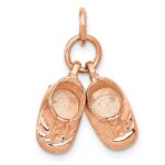14k Rose Gold 3-D Moveable Baby Shoes Charm