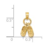14k 3-D Moveable Baby Shoes Charm - Image 3
