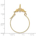 14k Double Dolphins Charm Holder Pendant - Image 3